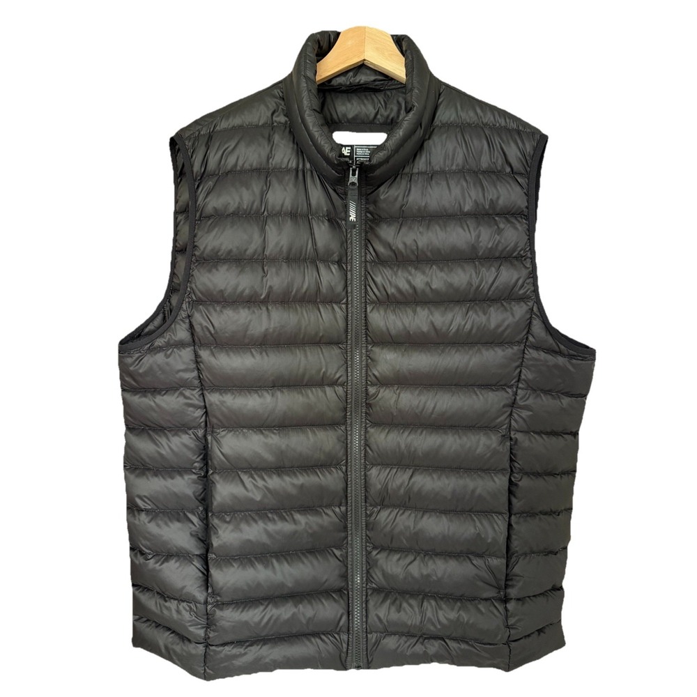 American Eagle AE Mens Puffer Vest Black Quilted Full Zip Pockets Cold Snow XL